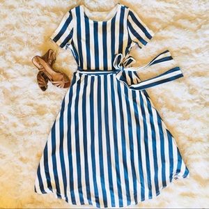 NWT.  Reborn J.  Dayten Striped Midi Dress